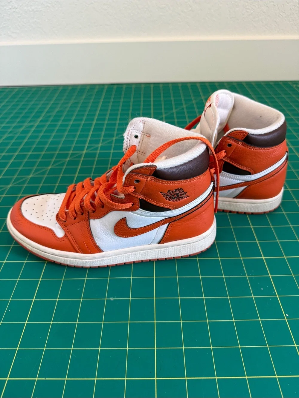Nike High-Top Sneakers in Orange and White